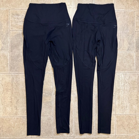 Gymshark Pants - Gymshark ribbed gym leggings size small black